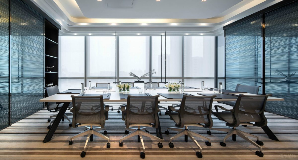 會(huì)議室裝修設(shè)計(jì)墻體玻璃隔斷效果直線式肌理墻體玻璃效果圖