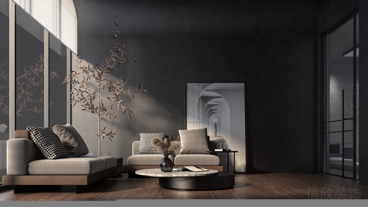 木制墻體隔斷辦公室設計胡桃木洽談區(qū)待客區(qū)設計圖