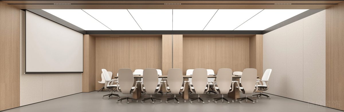 木質(zhì)原木風(fēng)裝修裝修投影效果辦公室會(huì)議室效果