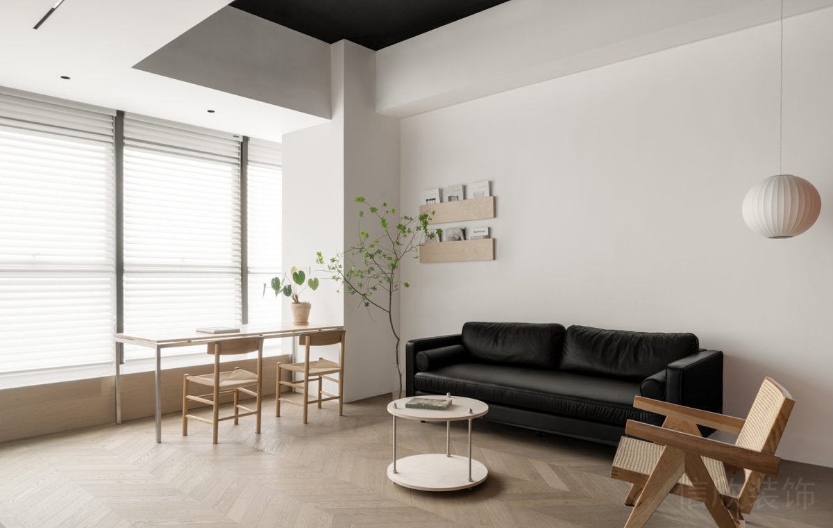 皮革沙發(fā)設計實木效果座椅白色工業(yè)風設計辦公室