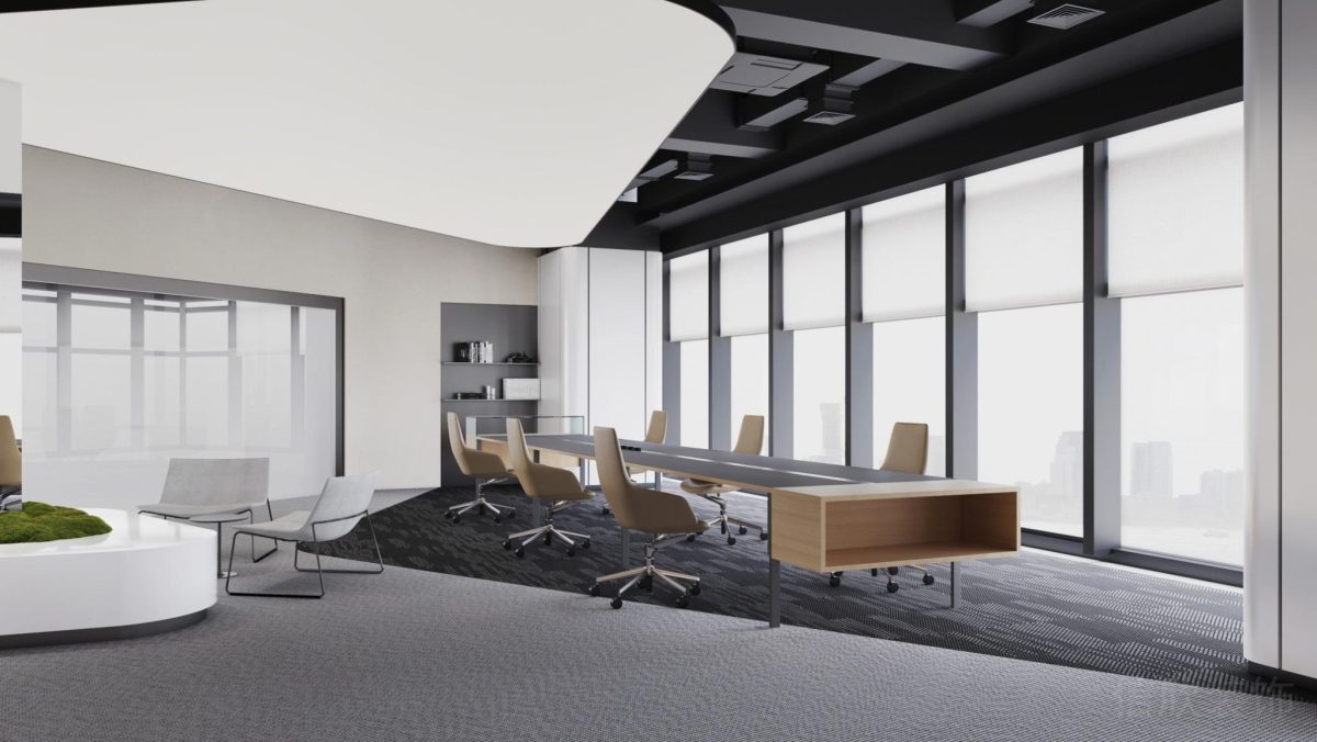 會議室裝修木質(zhì)設(shè)計裝修玻璃隔斷撞色設(shè)計效果休息區(qū)光面效果辦公室