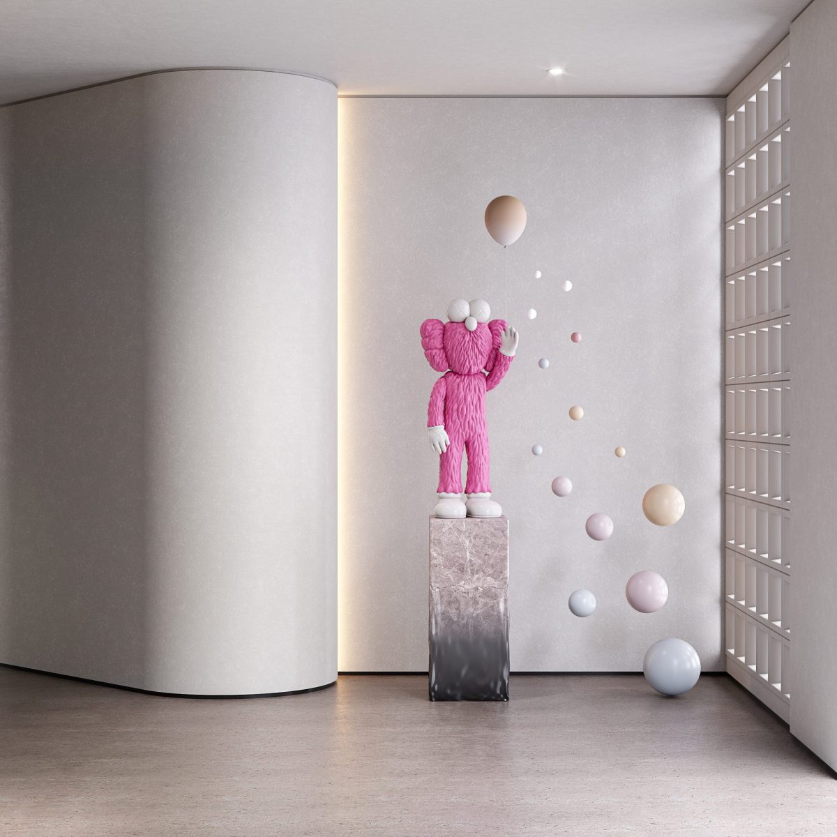 Led燈飾設(shè)計效果大理石木質(zhì)地板辦公室裝修過道拐角走廊區(qū)域效果